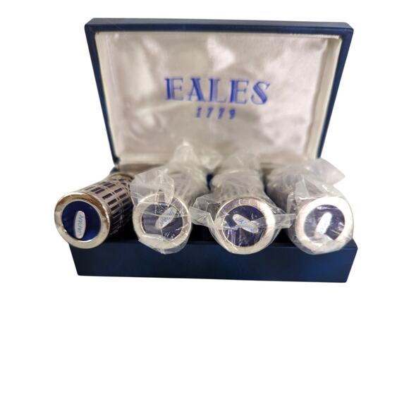 Vintage Eals 1779 Japan Cobalt & Silverplated Salt and Pepper Shakers NEW - Picture 4 of 13